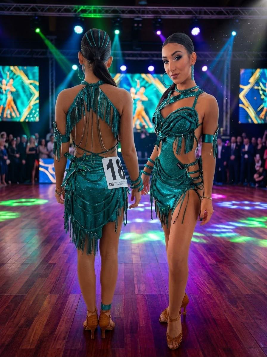 Abiti da ballo latino-americano realizzati da Atelier Crilù